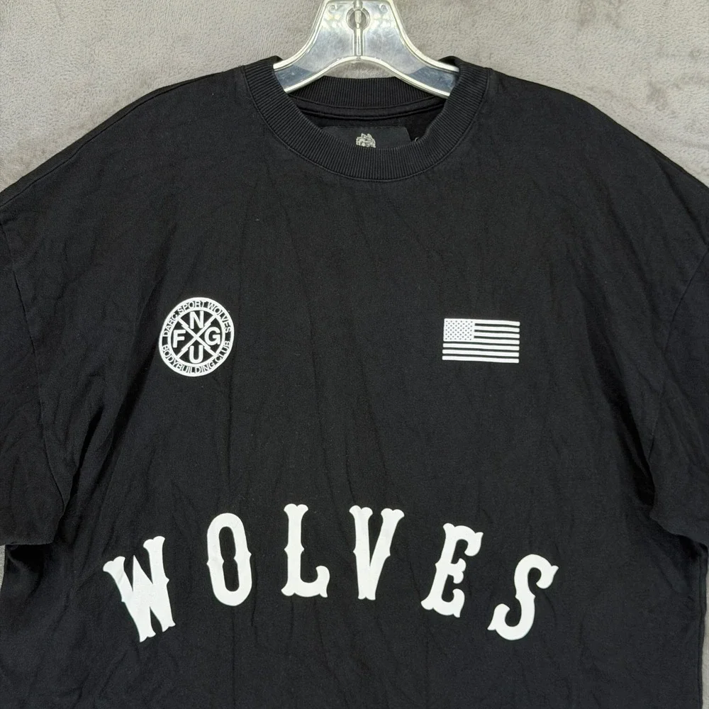 Darc Sport Wolves NFGU Bodybuilding Club Black Graphic T-Shirt Mens M 1849/2000 - Picture 2 of 8